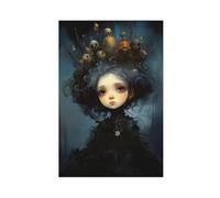 XFATGIA Nocturne - Póster artístico de muñeca malvada en lienzo para decoración de pared, pinturas para sala de estar, dormitorio, 40 x 60 cm