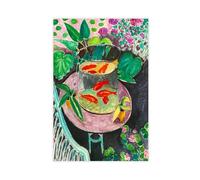 XFATGIA Póster artístico de exhibición de peces dorados, póster de lienzo con impresión retro, decoración de dormitorio, paisaje, oficina, habitación, regalo, 50 x 75 cm