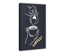 XFATGIA Póster de impresión de café en lienzo, decoración de pared, pinturas para sala de estar, dormitorio, decoración de 24 x 36 pulgadas (60 x 90 cm)