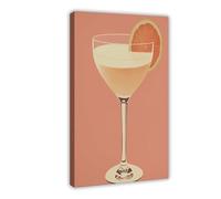 XFATGIA Póster de lienzo artístico con diseño de carrito de bar, decoración de dormitorio, paisaje, oficina, habitación, regalo, 20 x 30 cm