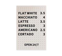 XFATGIA Póster de lienzo con impresión de menú de café, decoración de dormitorio, paisaje, oficina, habitación, regalo, 60 x 90 cm