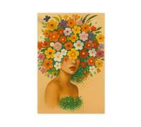XFATGIA Póster de lienzo impreso con flores para mujer, impresión artística para pared, pinturas para sala de estar, dormitorio, 20 x 30 cm