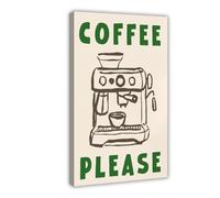 XFATGIA Póster de lienzo para entusiastas del café, para decoración de pared, pinturas para sala de estar, dormitorio, 50 x 75 cm