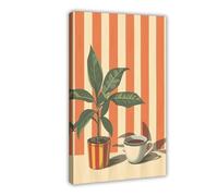 XFATGIA Póster de lienzo vintage con impresiones de café, decoración de dormitorio, paisaje, oficina, habitación, regalo, 20 x 30 cm