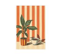 XFATGIA Póster de lienzo vintage con impresiones de café, decoración de dormitorio, paisaje, oficina, habitación, regalo, 40 x 60 cm