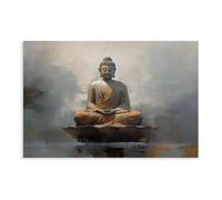 XFATGIA Póster de meditación de estatua de Buda en lienzo, póster decorativo para pared, pinturas para sala de estar, dormitorio, decoración de 24 x 36 pulgadas (60 x 90 cm)