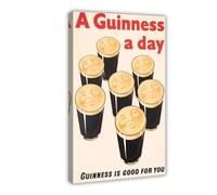 XFATGIA Póster de pared con diseño de tortuga publicitaria retro de cerveza negra de Guinness de la taza de Guinness para decoración de pared de sala de estar, dormitorio, 12 x 18 pulgadas (30 x 45 cm