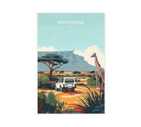XFATGIA Póster de pared de viaje de Sudáfrica para decoración de pared, pinturas para sala de estar, dormitorio, 50 x 75 cm