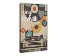 XFATGIA Póster de vinilo con diseño de disco de música, lienzo para decoración de dormitorio, oficina, habitación, regalo, 30 x 45 cm