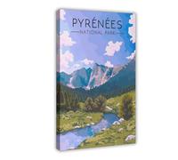 XFATGIA Póster del Parque Nacional de los Pirineos en lienzo, decoración de dormitorio, paisaje, oficina, habitación, regalo, 40 x 60 cm