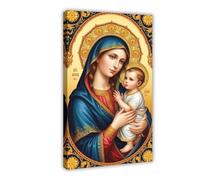 XFATGIA Póster en lienzo de Madonna and Child para decoración de pared, pinturas para sala de estar, dormitorio, 40 x 60 cm