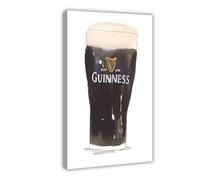 XFATGIA Póster ilustrado de pinta de cerveza Guinness en lienzo, decoración de dormitorio, paisaje, oficina, habitación, regalo, 20 x 30 cm