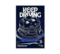 XFATGIA Póster impreso en lienzo con texto "Continue Drive", para decoración de pared, pinturas para sala de estar, dormitorio, 50 x 75 cm