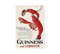 XFATGIA Póster publicitario retro de Guinness y langosta, póster de lona para decoración de dormitorio, oficina, habitación, regalo, 40 x 60 cm