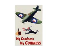 XFATGIA Póster publicitario vintage personalizado para The Guinness Fireball Fighter Jet lienzo póster arte decoración pared pintura cuadro para sala de estar dormitorio decoración 16 x 24 pulgadas