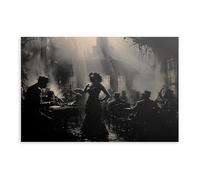 XFATGIA Póster retro de club de jazz en lienzo, decoración de pared, pinturas para sala de estar, dormitorio, decoración de 60 x 90 cm