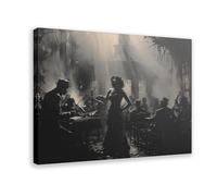 XFATGIA Póster retro de club de jazz en lienzo, decoración de pared, pinturas para sala de estar, dormitorio, decoración de 60 x 90 cm