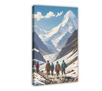XFATGIA Póster retro de Dolagiri Peak Nepal sobre lienzo, decoración de pared, pinturas para sala de estar, dormitorio, decoración de 20 x 30 pulgadas (50 x 75 cm)