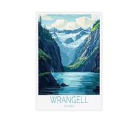 XFATGIA Wrangell - Póster de viaje de Alaska en lienzo, decoración de dormitorio, paisaje, oficina, habitación, regalo, 30 x 45 cm