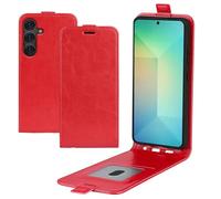 XFDSFDL® Funda para Samsung Galaxy S25 SM-S931 (6,2 pulgadas) Vertical PU Cuero Funda Arriba/Abra Flip Case con Cierre Magnético Bolsillos Tarjetero Billetera Cuero Rojo