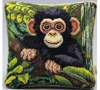 XFENDOUDOU Kit De Bordado Sobre Cañamazo Para Punto De animales lindos 45X45Cm Cañamazo Impreso De Para Realizar Un Cojín. Kit De Punto De Cruz Contado Kit De Bordado Decoración Del Hogar