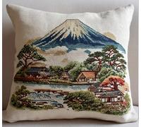 XFENDOUDOU Kit De Bordado Sobre Cañamazo Para Punto De Hermoso paisaje 45X45Cm Cañamazo Impreso De Para Realizar Un Cojín. Kit De Punto De Cruz Contado Kit De Bordado Decoración Del Hogar