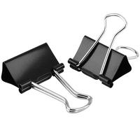 XFentech 10 Pcs Set de Pinzas Negro - 51mm Clips de Carpeta Pinzas de Papel de Metal Clips Papeleria Pinzas Oficina Binder Clips FoldBack Clips para Oficina Casa Escuela