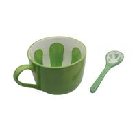 Xfeyaqlo Taza Melón 450ml, Taza Fruta Cerámica, Taza Café con Cuchara, Precioso Diseño Frutal, Vivo e Interesante, Aumenta el Apetito