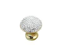 XFHtyCJ 2 Piezas perillas de cajón de gabinete de Cristal de un Solo Orificio(Gold Clear Knob)