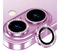 Xfilm Protector de lente de cámara para iPhone 16/16 Plus, anillo de diamante de metal personalizado, dureza 9H, protección antiarañazos, elegante accesorio para teléfono móvil, compatible con fundas