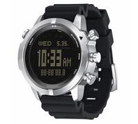 XFLHXY Reloj de buceo digital, relojes de computadora de buceo para hombre, relojes de buceo, relojes de pulsera para hombre con brújula, altímetro, barómetro, podómetro, negro, talla única