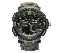 XFLHXY Reloj Táctico de Supervivencia 23 en 1 para Hombre, Multifuncional, Resistente al Agua, con Brújula, Silbato, Termómetro y Pulseras de Paracord(Color2)