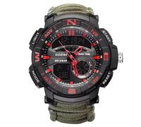 XFLHXY Reloj Táctico de Supervivencia 23 en 1 para Hombre, Multifuncional, Resistente al Agua, con Brújula, Silbato, Termómetro y Pulseras de Paracord(Color7)