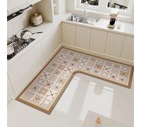 XFLHXY Tapete de Cocina Esquinero, 1 Pieza en Forma de L, Superabsorbente, Antideslizante(Color14,80 * 80 * 45cm)