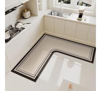 XFLHXY Tapete de Cocina Esquinero, 1 Pieza en Forma de L, Superabsorbente, Antideslizante(Color7,120 * 120 * 45cm)