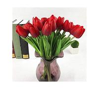 XFLSDHGD 10 tulipanes artificiales de plástico de 34 cm de alto, arreglos florales, ramos de boda, centros de mesa, decoración del hogar, jardín, fiesta, sin jarrón
