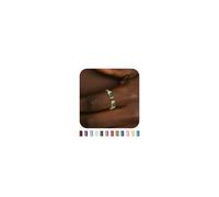XFLSDHGD Anillos de piedra de nacimiento para mujeres anillos de oro no empañados Distones delicados de la piedra de nacer regalos de cumpleaños para mujeres regalos de cumpleaños