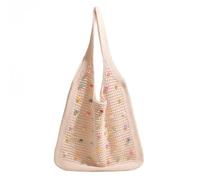 XFLSDHGD Bolsa de hombro de crochet de crochet bolso obvio de gran capacidad de gran capacidad simple de viaje simple con bolsos de viaje de moda de perlas coloridas