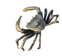 XFLSDHGD Escultura de Cangrejo de Metal Retro, decoración de Escritorio, Soporte para bolígrafo, pisapapeles, Estatua de Cangrejo de Bronce, pecera, Adornos bonsái, colección de artesanía (Bronce)