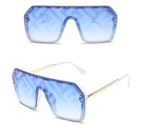 XFLSDHGD Gafas Solar sin Borde para Mujeres de Gran tamaño Man Glass Gafass Mirror Gradiente Conducción
