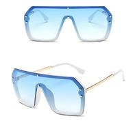 XFLSDHGD Gafas Solar sin Borde para Mujeres de Gran tamaño Man Glass Gafass Mirror Gradiente Conducción