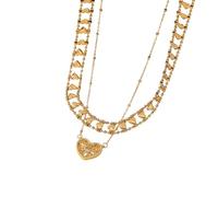 XFLSDHGD Nuevo 2025 Fashion Love Heart Collar para Mujeres Golden Cobre Rinestone Choker Choker Neck Femenino Decoración romántica Joyería Luxury with You Accesorios Best Best For Gift