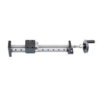 XFLSDHGD Tabla Deslizante del actuador de riel Manual+ Rueda de Mano con Dispositivo de Bloqueo 1605 Guía Lineal de Movimiento de Deslizamiento Cruzado de Tornillo de Bolas (Trazo de 50 mm)