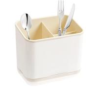 XFLYP Escurridor de Cubiertos, Estante de Utensilios de Cocina Multifuncional con 3 Compartimentos para Organizador de Fregadero de Cocina Encimera, Mesa de Casa (Amarillo)