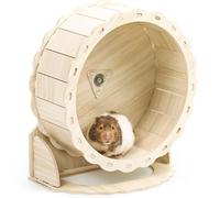XFLYP Rueda de Hámster Silenciosa ø 26cm de Madera Wonderland, Juguete de Ejercicio para Correr para Pequeños Mamíferos, Gerbil y Conejillo de Indias