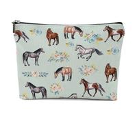 XFN 1 bolsa de maquillaje para amantes de los animales, diseño de flamenco, capibara, vaca, conejo, perezoso, pato, caballo, regalo, Multicolor 0083, 9.6 x 6.5 inches
