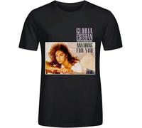 XFNPWYJUZ Gloria Estefan Anything for You Shirts 100 Cotton Men Crew Neck Black T Shirt