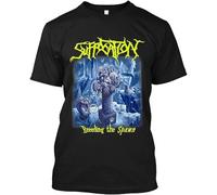 XFNPWYJUZ NWT Suffocation Breeding The Spawn American Death Metal Band Retro T-Shirt S-4XL Black Black Mens