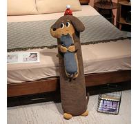 XFNWT Almohada de Peluche Larga con Forma de Perro, Juguete de Peluche Suave para abrazar, Ideal para aliviar el estrés y Relajarse, cojín Decorativo para el sofá, Regalo para niños,Grey-120cm