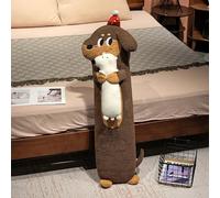 XFNWT Almohada de Peluche Larga con Forma de Perro, Juguete de Peluche Suave para abrazar, Ideal para aliviar el estrés y Relajarse, cojín Decorativo para el sofá, Regalo para niños,White-90cm